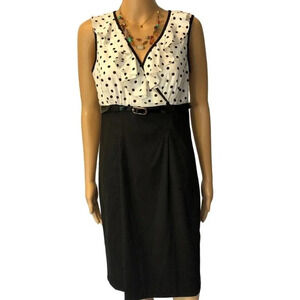 Alyx Black White Poker dots Women V neck  dress size S/4